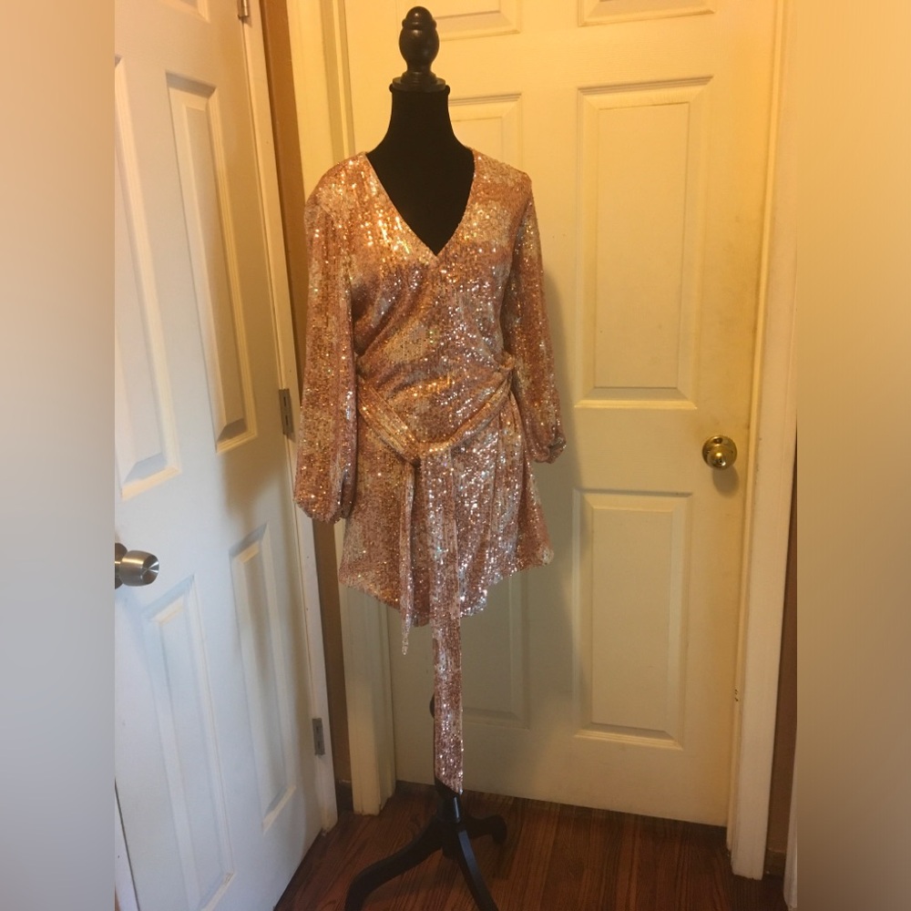 Women’s LIKELY Sequin Wrap Dress size 4 NWT
